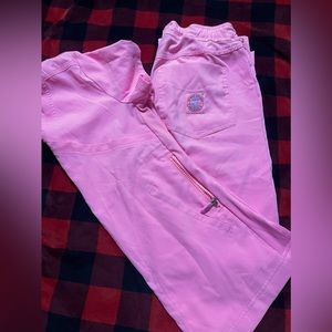 Womens XS  slim fit Koi lite scrub set bright pink.